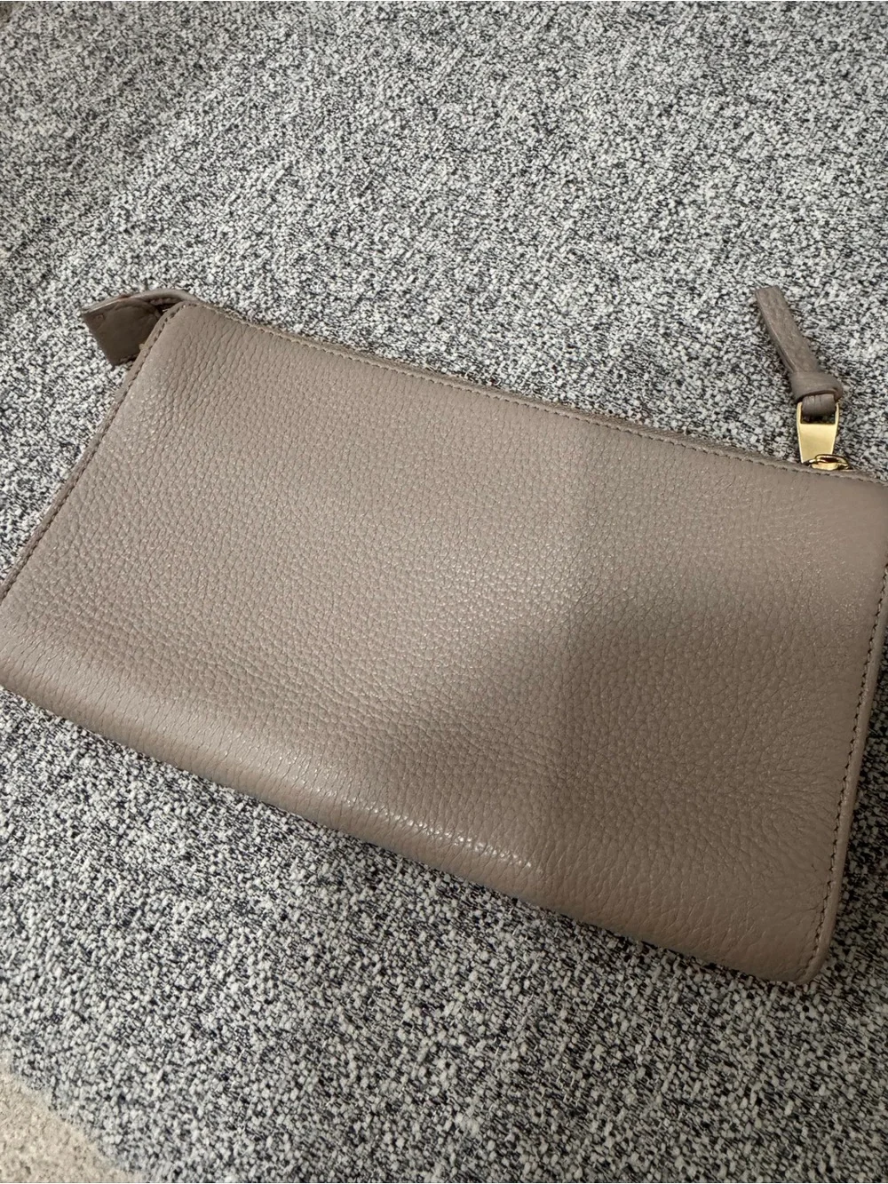 Tory Burch Taupe Pebbled Leather Wallet Purse (no strap)